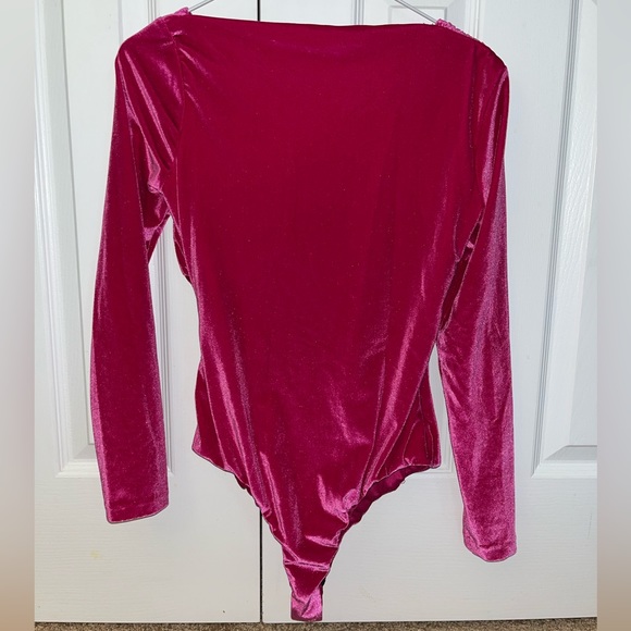 Zara Pink Velvet Bodysuit - Picture 4 of 4